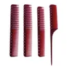 4 pz/set Rosso Opaco Anti-Statico Pettine Professionale Salone di Bellezza Styling Pettine Kit Taglio di Capelli Corto per Parrucchiere All'ingrosso