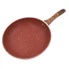 Pannor Sijoe Brown Color Stone Non-Stick Frying Pan Steak Induktion Cooker Universal