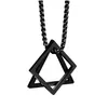 Hänge halsband Hip Hop Titanium bara långt hänge halsband geometriska triangel fyrkantiga halsdekoration trendiga coola smycken droppe Deliv DHQF6