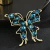 Broszki elegancki niebieski kolor cyrkon pusta broszka motylowa dla kobiet biżuteria luksusowy spersonalizowany zwierzęcy szpilka i