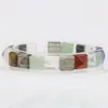 Strand Natural Mix Stone Agates Facetado Facetado de 10 mm de luxo de alta qualidade feminino Bracelete Jóias de presente 7.5 polegadas B1694