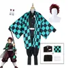 Themenkostüm Dämonentöter-Kimono für Erwachsene und Kinder ohne Yaiba Tanjirou Kamado Rollenspielkostüm Kimono-Kostüm Halloween-Party Anime-Kostüm Uniform 230404