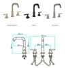 Bathroom Sink Faucets Brush Gold Lavatory Widespread Faucet And Cold Three Holes Mixer 8 Inch Black Nickel