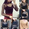 Women's t shirt koreansk stil mesht shirt daisy under skjorta sexig harajuku estetik söt spetsblomma t lång ärmmesh topp transparent 230403