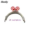 Accessori per parti di borsa 10 PcsLot 85 CM Stripe Lollipop Bead Metal Purse Frame Bright And Clean Semicerchio Silver Kiss Clasp Accessorio 230404