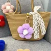 Schlüsselanhänger Blumenkugel Schlüsselanhänger Niedliche Plüschtasche Schlüsselhalter Anhänger Farbe Kreative Verzierung Paar Schlüsselanhänger Geschenk