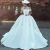 Robe de mariée princesse Boho pour femmes, épaules dénudées, magnifique, manches longues, avec des Appliques en dentelle et des plis, ligne a