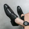 Dress buty luksusowe męskie brązowe skórzane skórzane ręcznie robione palce u nogi w górę biuro biura weselnego garnituru formalny but dla mężczyzn
