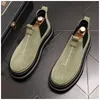 Autumn Men Fashion 2023 Winter Street Classical Suede Casual Shoes Man Slip-on Boots de32