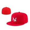 Qqq824 Styles Ny lettre casquettes de baseball femmes hommes Gorras os Aba Reta Touca Toca plat entièrement fermé chapeaux ajustés