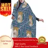 Foulards personnalisés personnalisés imprimés Cheetah Plaid Mykonos Blue Écharpe Femmes Hommes Hiver Chaud Luxe Polyvalent À Carreaux Châle Wrap