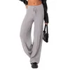 Women's Pants Knit For Women Elastic Waist Wide Leg Ribbed Lounge Casual Baggy Palazzo Cable Sweater