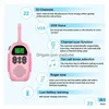 Toy Walkie Talkies Walkie Talkies for Kids Athargible świąteczny prezent na urodziny z podświetlaną latarką LCD 3 -milową zasięg na zewnątrz DHX1Y