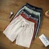 Shorts masculinos verão shorts sólidos linho de linho sólido calças curtas verão masculino plus size 7xl 8xl 9xl shorts casuais de linho de linho Z0404