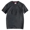 T-shirts pour hommes Été Japonais Rétro Manches courtes O-Cou 3D Lettre T-shirt imprimé Mode 100% coton lavé Vieux Tops décontractés en vrac 230404