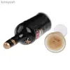 Cuisines jouer nourriture maison de poupée Mini bouteille de vin + gobelet modèle maison de poupée Miniature 1 12 pour maison de poupée décoration L231104