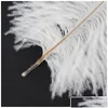 Party Decoration 10st White Ostrich Feather Plume 20-25cm för mittpunkt Dekorförsörjning Feative Drop Delivery Home Garden Festive Su DH0J4