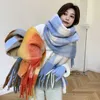 Scarves New Ac Plaid for Women in Northern Europe Autumn and Winter Soft Waxy Circle Yarn Contrast Shawls6wr