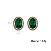 Dangle Earrings Ear Studs Drop For Women 2023 Designer Jewlery Quality Emerald Zircon Luxury Korean Fashion Gift