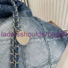 Umhängetaschen 22er Jahre Denim Grand Shopping Bag Tote Travel Designer Woman Sling Body Bag Teuerste Handtasche mit Silberkette Gabrielle Quilted