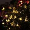 Nieuwheid verlichting 5m Solar Led String Fairy Lights 6V Sligren Licht Waterdichte Peach Flower Solar Lamp Power Garden Kerstdecor voor Outdoor P230403