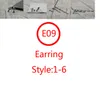 E09 S925 Pure Silver Ear Studs Spersonalizowany Krzyż Fashion Flower Punk Street Dance Style Kolczyki Biżuterii dla kochanków