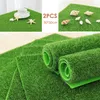 Decoratieve bloemen 2 stks kunstmatig gras buiten tuinieren turf gazon synthetisch nep tapijtfaux micro-landscape diy flocking mos tapijt