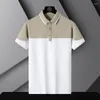 T-shirt da uomo leggibili estate patchwork colore manica corta da uomo polo slim fit uomo colletto rovesciato t-shirt uomo