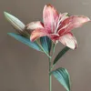 Decorative Flowers Retro Blooms Lily Branch Silk Artificial Home Decor Wedding Decoration Classical Flower Arrangement Accessaries Flores