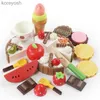 Kitchens Play Food Wooden Magnetic Cut Fruit Toys Children And Vegetables Play House Baby Boys And Girls Cut All Happy Birthday Toy GiftsL231104