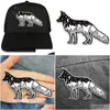 Nociones de costura Herramientas Lobo bordado Hierro en nociones de costura Es para ropa Chaquetas Sombreros Mochila Negro con estilo blanco Dro personalizado Dhld1