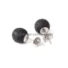 Stud 6mm 8mm 10mm lava rock brincos de óleo essencial difusor de pedra natural pino de orelha de aço inoxidável para mulheres moda aromaterapia dhm3i