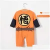 Cosplay Born Baby Boy Ubrania Romper 100% bawełniany smok dbz piłka z kombinezon halloween kostium niemowlęcy kombinezon z długim rękawem odzież DH3FR