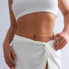 Sexig Rhinestone Star Tassel Pendant midja Belly Belt Chain for Women Summer Bikini Rave Body Jewelry Y2K Accessories