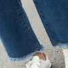 Jeans da donna Caviglia allentata da donna lunga vita alta denim casual primavera gambe larghe comode Pantaloni completamente abbinati studente coreana solida donna basic 230404