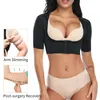 Midjan mage shaper fröken moly kvinnors formtoppar bär din egen behå kort ärm smal skörd topp shaper kropp arm form underbust svart beige s-2xl 230403