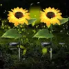 Nowatorskie oświetlenie 1-3pc Słoneczniki Outdoor ogrodowe Lampy słoneczne wodoodporne Symulacja Słoneczna Flower Light Landscape Trwałe przenośne do dekoracji ogrodu P230403