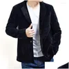 Erkek Suit Blazers Mens Corduroy Blazer Bahar 2022 İş Gündelik Ceket Sade Siyah XL 6XL 7XL Damla Teslimat Giyim Clothi DHFP2