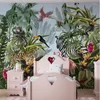 Fonds d'écran Personnalisé 3D Papier Peint Mural Nostalgique Vintage Forêt Oiseaux Fleur Salon Chambre Fond Mur Décoration 5d