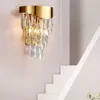 Wall Lamps Luxury Living Room Crystal Lights Gold Sconce AC110V 220V Lustre Cristal Bedside Lamp