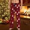 Men's Pants Ugly Retro Stripe Pockets Straight Sweatpants Athletic Trousers Sporty Male Christmas Fit Jogger Bottoms Pant