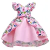 Fille robes rose sans manches bébé été Floral Tulle Tutu robe filles Vestidos fête d'anniversaire princesse enfants vêtements