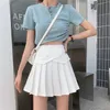 Saias Houzhou Salia plissada Mulheres Kawaii Black Patch Work High Waited Mini Shairs For Girls Summer Summer coreano Fashion Preppy Style Elegant 230404