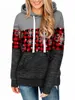 Damen-Kapuzenpullover, Schneeflocken-Druck, Damenmode, Kapuzenpullover, kariertes Sweatshirt, Mädchenmäntel, Weihnachts-Sweatshirt-Kleidung, Herbst-Winter-Sudaderas