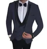 Trajes de hombre Diseños elegantes 2023 Casual Business Beige Hombre 3 piezas Vestido formal Traje de hombre Conjunto Boda para novio Esmoquin