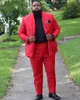 Herrenanzüge Plus Size Roter Blazer Sets 2-teiliger Mantel Hosen Herrenanzug Kostüm Homme Für Männer Social Set Neuestes Design Abendkleid Gentleman Kleidung