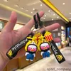 Chaços de chaveiro coreano de pato de pato lalafanfan com capacete amarelo pato figura pato boneca brinquedos fofos para crianças presentes