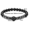 Charme Pulseiras Mcllroy Pulseira Homens / Skl / Aço / Pedra / Grânulos / Luxo / Pulseiras Para Mens Crown Cz Zircon Homem Homme Jóias Valentine Presente Dh1Ru