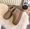 Femmes hiver Ultra Mini botte concepteur australien plate-forme bottes pour hommes en cuir véritable chaud cheville fourrure chaussons luxueux Shre 111
