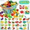 Kitchens Play Food Kids Pretend Play Kitchen Toy Set Cutting Fruit Vegetable Food Play House Simulation Toys Early Education Girls Boys GiftsL231104